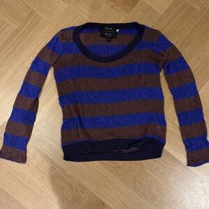 Splendid for Barneys Striped Sweater in Blue and Brown